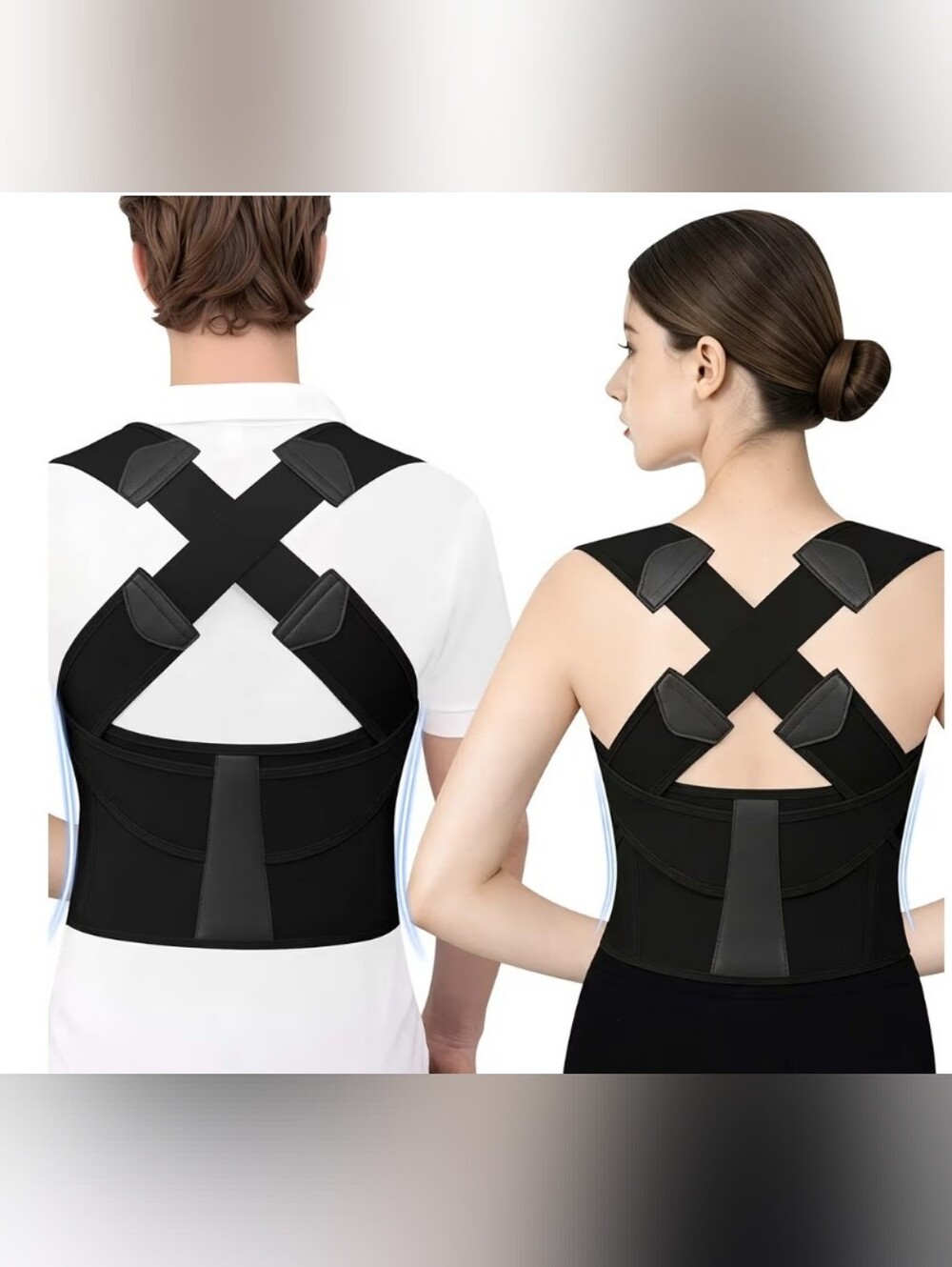 Back Brace Posture Corrector Straightener Full Shoulder Fixer Black Small